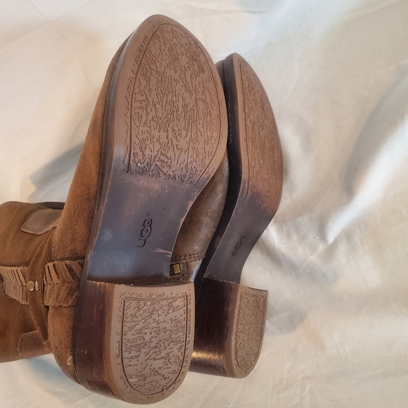 Ugg Women's Size 8 Brown Jaspan Equestrian Riding Brown Leather Suede Boots - Picture 5 of 5